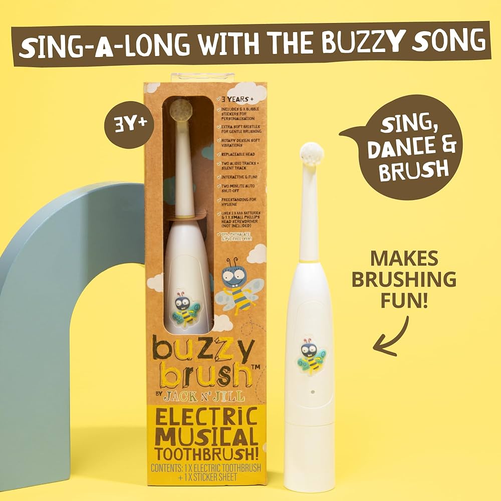 Jack n Jill Buzzy Kids Electric Musical Toothbrush Buzzy Brush (3+ yrs)