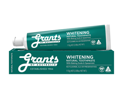 Grants Whitening with Spearmint Natural Toothpaste (Fluoride Free)  110g