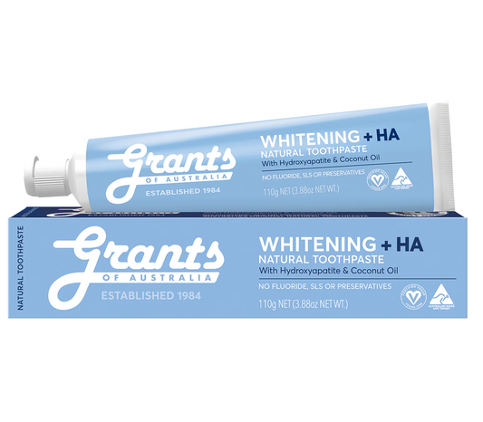 Grants Natural Toothpaste WHITENING +HA (Fluoride Free) 110g