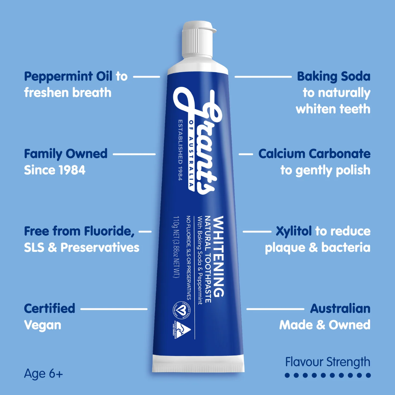 Grants Natural Toothpaste WHITENING (Fluoride Free) 110g