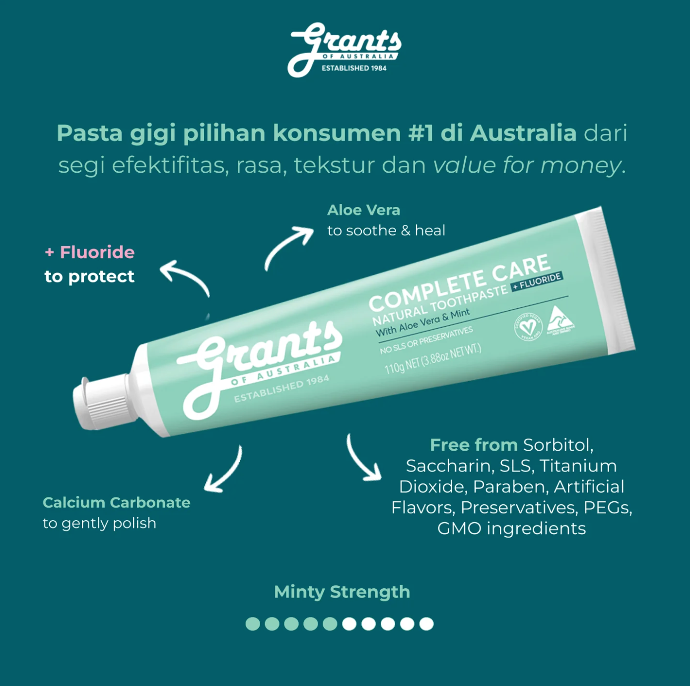 Grants Complete Care with Fluoride Natural Toothpaste 110g